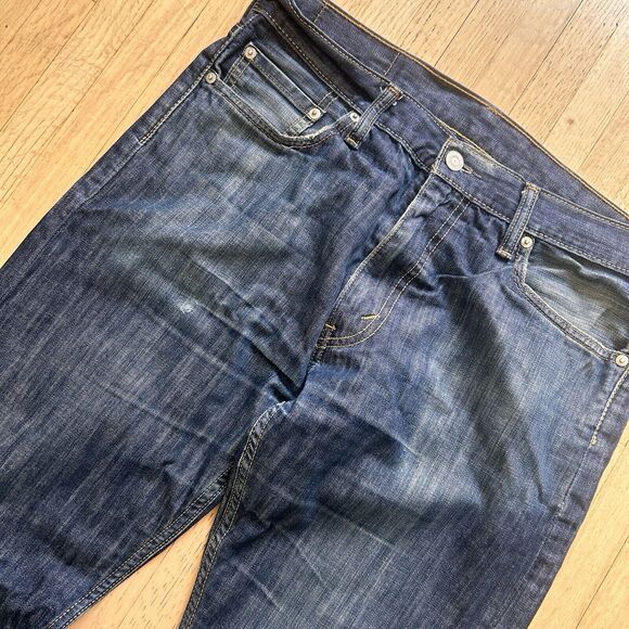 Vintage Levi's 513 Jeans Straight Dark Denim Mid Rise Stretch Men's 33x30 - Picture 2 of 9